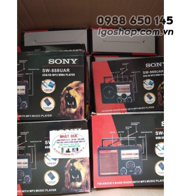 Đài nghe nhạc, radio, đọc thẻ nhớ USB Sony 999 - 999