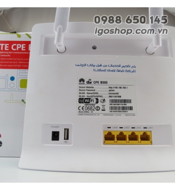 Huawei B593u-12/B593s-12 - Modem Wifi 3G/4G LTE Industrial, Tốc độ 4G 100Mbps, Wifi 300Mbps, Hỗ trợ 